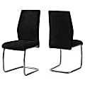 Monarch Specialties Sebastian Dining Chairs, Black Velvet/Chrome, Set Of 2 Chairs 1 thumbnail image