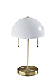 Adesso® Bowie Table Lamp, 18"H, Antique Brass Base/White Shade 1 thumbnail image