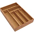 Lipper Bamboo Flatware Organizer, 6 Compartments - 6 Compartment(s) - 2.5" Height x 11.8" Width x 17.5" Depth - Bamboo