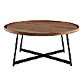 Eurostyle Niklaus Round Coffee Table, 15-1/2”H x 35-1/2”W x 35-1/2”D, Black/Walnut
