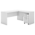 kathy ireland® Office by Bush Business Furniture Echo L Shaped Desk With Mobile File Cabinet, Pure White, Standard Delivery 1 thumbnail image