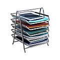 Mind Reader 5-Tier Paper Tray Desktop Organizer Metal Mesh, 15"H x 14"W x 11-3/4" L, Silver 1 thumbnail image