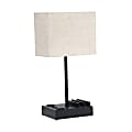 Simple Designs Multi-Use Table Lamp with 2 USB Ports and Charging Outlet, 15-5/16"H, Beige/Black 1 thumbnail image