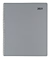 Office Depot® Brand Weekly/Monthly Appointment Planner, 8-1/2" x 11", Silver, January 2021 To December 2021, OD711830