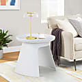 Glamour Home Balius Plastic Round End Table, 18-1/4"H x 19-1/2"W x 19-1/2"D, White 1 thumbnail image