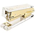 Swingline® Compact Acrylic Stapler, 20 Sheets, Half Strip, Clear/Gold 1 thumbnail image