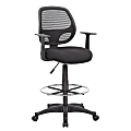 Boss Office Products Commercial-Grade Mesh Stool With Back, Black 1 thumbnail image