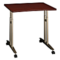 Bush Business Furniture Series C 36" Wide Adjustable Height Mobile Table, Mahogany, Standard Delivery