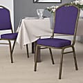 Flash Furniture HERCULES Series Crown Back Stacking Banquet Chair, Purple/Goldvein
