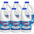 Clorox Disinfecting Bleach Concentrate, Regular Scent, 43 Oz, White, Carton Of 6 Jugs