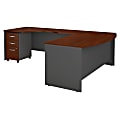 Bush Business Furniture 72W Bow Front L-Shaped Corner Desk With Left Handed Return And 3 Drawer Mobile File Cabinet, Hansen Cherry, Standard Delivery 1 thumbnail image