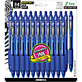 Zebra® Pen Z-Grip® Retractable Ballpoint Pens, Pack Of 24, Medium Point, 1.0 mm, Blue Barrel, Blue Ink