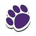 Ashley Productions Magnetic Whiteboard Erasers, 3 3/4", Purple Paw, Pack Of 6 1 thumbnail image