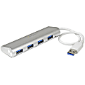 StarTech.com 4 Port Portable USB 3.0 Hub with Built-in Cable - Aluminum and Compact USB Hub 1 thumbnail image