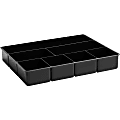 Rubbermaid® Director Plastic 7-Compartment Storage Drawer Organizer Tray, 2 6/16", 16" x 12", Black