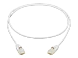 Tripp Lite Safe-IT Cat6a Ethernet Cable Antibacterial Snagless Slim M/M 3ft  - 10 Gbit/s - Gold Plated Contact - 28 AWG - White
