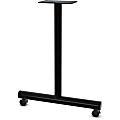 Lorell Relevance Tabletop Wheeled T-Leg Base - 27.8" , 2" Caster - Material: Tubular Steel - Finish: Black