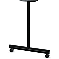 Lorell Relevance Tabletop Wheeled T-Leg Base - 27.8" , 2" Caster - Material: Tubular Steel - Finish: Black 1 thumbnail image