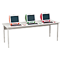 Bretford Basic Quattro Computer Desk, Cardinal Trim/Mist Gray