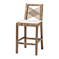 bali & pari Poltak Natural Kubu Rattan And Mahogany Wood Counter Stool, Kubu Gray/Rustic Taupe 1 thumbnail image