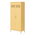 Ameriwood Home Mr. Kate Annie 32"W Tall Metal 2-Door Cabinet, Sunny Yellow