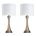 LumiSource Lenuxe Contemporary Table Lamps, 24-1/4”H, Gold & Off-White Shade/Gold Base, Set Of 2 Lamps 1 thumbnail image