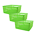 Romanoff Woven Basket, Medium, Lime, Pack Of 3 1 thumbnail image