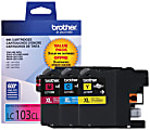 Brother® LC103 Cyan, Magenta, Yellow Ink Cartridges, Pack Of 3, LC1033PKS 1 thumbnail image