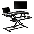 Realspace® P10 Pneumatic Standing Desk Riser Converter With Keyboard Tray, 20"H x 31-1/2"W x 25"D, Black 1 thumbnail image