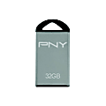PNY MicroMetal Attaché USB 2.0 Flash Drive, 32GB