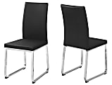 Monarch Specialties Shasha Dining Chairs, Black/Chrome, Set Of 2 Chairs