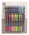Office Depot® Brand Callisto Retractable Gel Ink Pens, Medium Point, 0.7 mm, Transparent Black Barrel, Assorted Fashion Ink Colors, Pack Of 24 Pens 1 thumbnail image