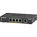 Netgear GS305P Ethernet Switch - 5 Ports - Gigabit Ethernet - 2 Layer Supported - 66.78 W Power Consumption - 63 W PoE Budget - PoE Ports - Desktop, Wall Mountable - 3 Year Limited Warranty