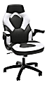 OFM Essentials Racing-Style Bonded Leather Gaming Chair, White/Black 1 thumbnail image