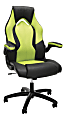 OFM Essentials Racing-Style Bonded Leather Gaming Chair, Green/Black