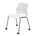 KFI Studios Imme Stack Chair With Caster Base, White/Silver