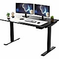 Rise Up Electric Standing Desk 60x30" Black Bamboo Desktop Dual Motors Adjustable Height Black Frame (26-51.6") with memory