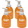 GOJO® Luxury Foam Antibacterial Hand Wash Soap, Orange Blossom Scent, 18.09 Oz, Carton of 4 Pump Bottle Dispensers 1 thumbnail image