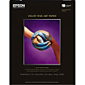 Epson 17" x 22" Velvet Fine Art Paper For Inkjet Printers, 25 Sheets