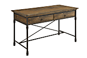 Coast to Coast Pearce Rustic Industrial-Style 2-Drawer 54"W Writing Desk, Corbin Medium Brown