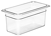 Cambro Camwear GN 1/3 Size 6" Food Pans, 6”H x 7”W 12-3/4”D, Clear, Set Of 6 Pans