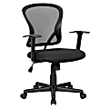 Elama Mesh/Fabric Mid-Back Adjustable Office Task Chair, 38-5/8"H, Black