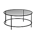 Sauder® Harvey Park Round Coffee Table, 16-1/2"H x 36"W x 36"D, Black/Clear 1 thumbnail image
