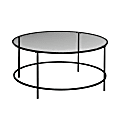Sauder® Harvey Park Round Coffee Table, 16-1/2"H x 36"W x 36"D, Black/Clear