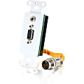 C2G RapidRun VGA (HD15) + 3.5mm Decorative Style Wall Plate - White - White - 1 x Mini-phone Port(s) - 1 x VGA Port(s) 1 thumbnail image