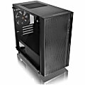 Thermaltake Versa H18 TG Computer Case - Micro Tower - Black, Blue - Tempered Glass, SPCC - 4 x Bay - 1 x 4.72" x Fan(s) Installed - 0 - Micro ATX, Mini ITX Motherboard Supported - 5 x Fan(s) Supported