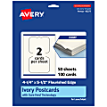 Avery® Printable Postcards With Sure Feed® Technology, 95277-MIC50, Rectangle Flourished Edge, 4.25" x 5.5", Matte Ivory, Pack Of 100 1 thumbnail image