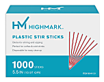 Highmark® Plastic Stir Sticks, 5-1/2", Red/White, Box Of 1,000 1 thumbnail image