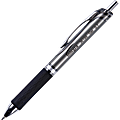 Integra Retractable Gel Ink Pens, Medium Point, 0.7 mm, Silver Barrel, Black Ink, Pack Of 12 Pens 1 thumbnail image