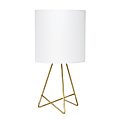 Simple Designs Down To The Wire Table Lamp, 13-1/2"H, White Shade/Gold Base 1 thumbnail image